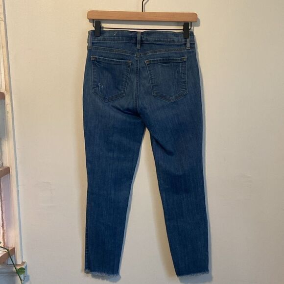 LOFT Medium Wash Modern Skinny Mid-Rise Raw Edge Hem Jeans Size 26/2 P - Picture 5 of 11